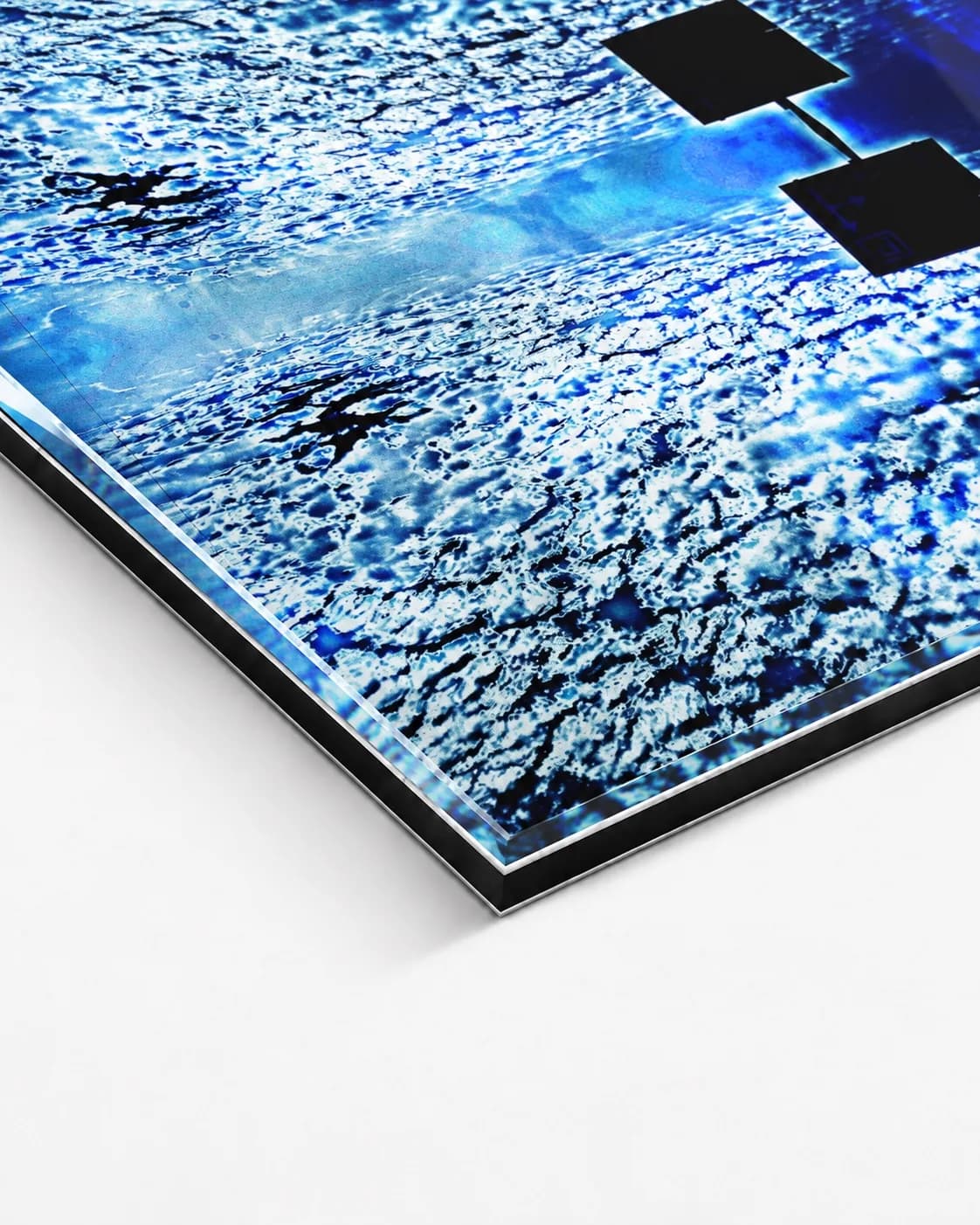 Blue Waypoint, corner of the acrylic print