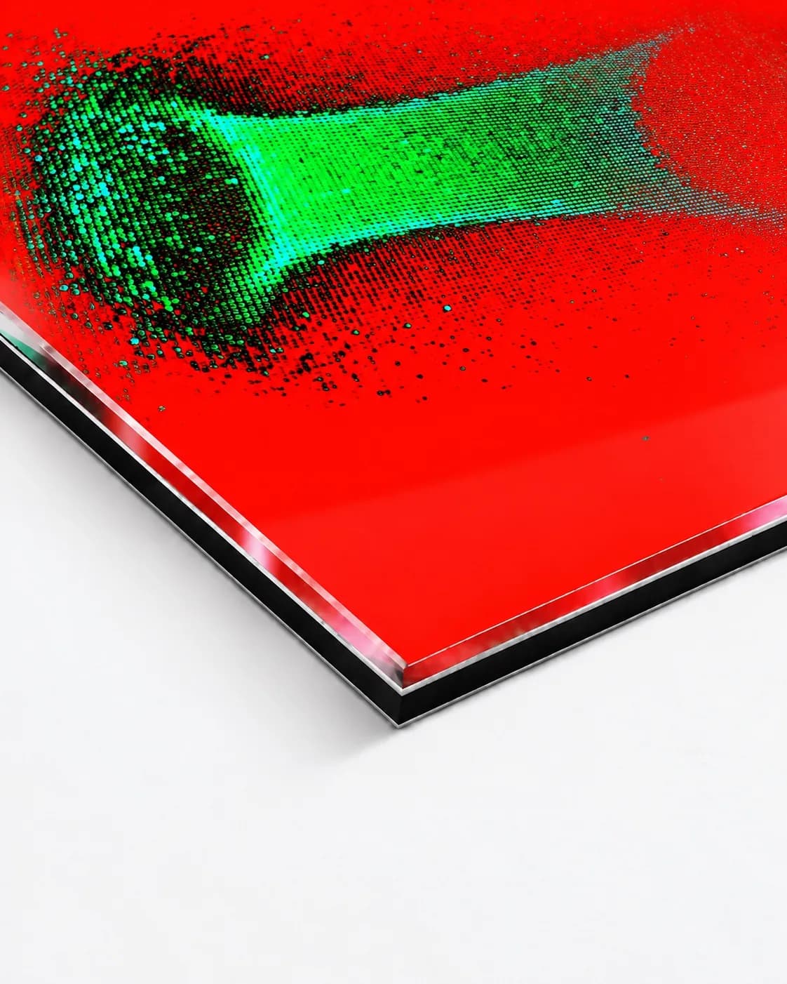 Broken Equilibrium, corner of the acrylic print