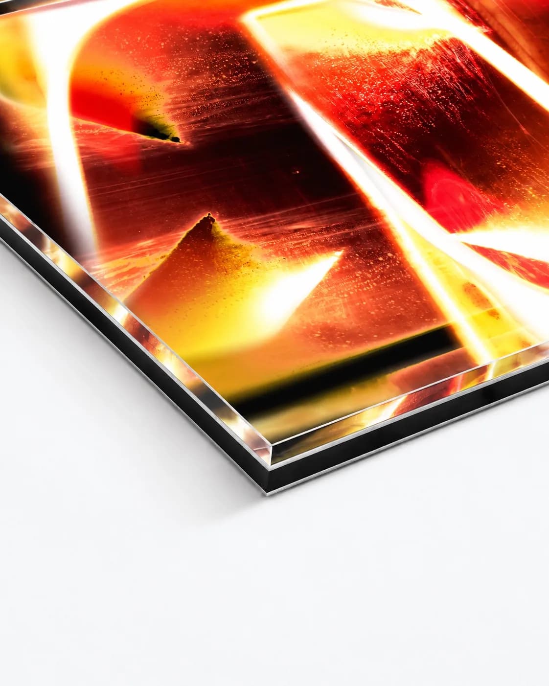 Heat Seam, corner of the acrylic print