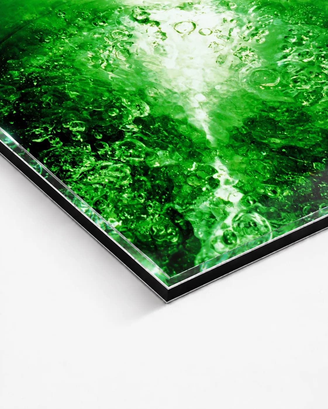 Verdant Breath, corner of the acrylic print